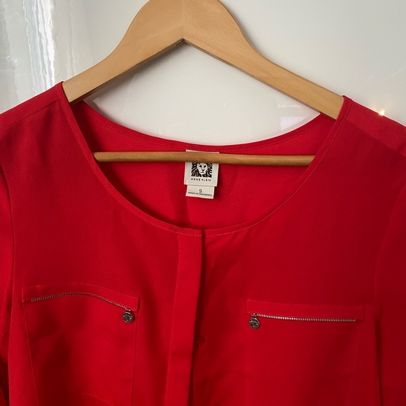 Anne Klein red blouse size S - Picture 9 of 12